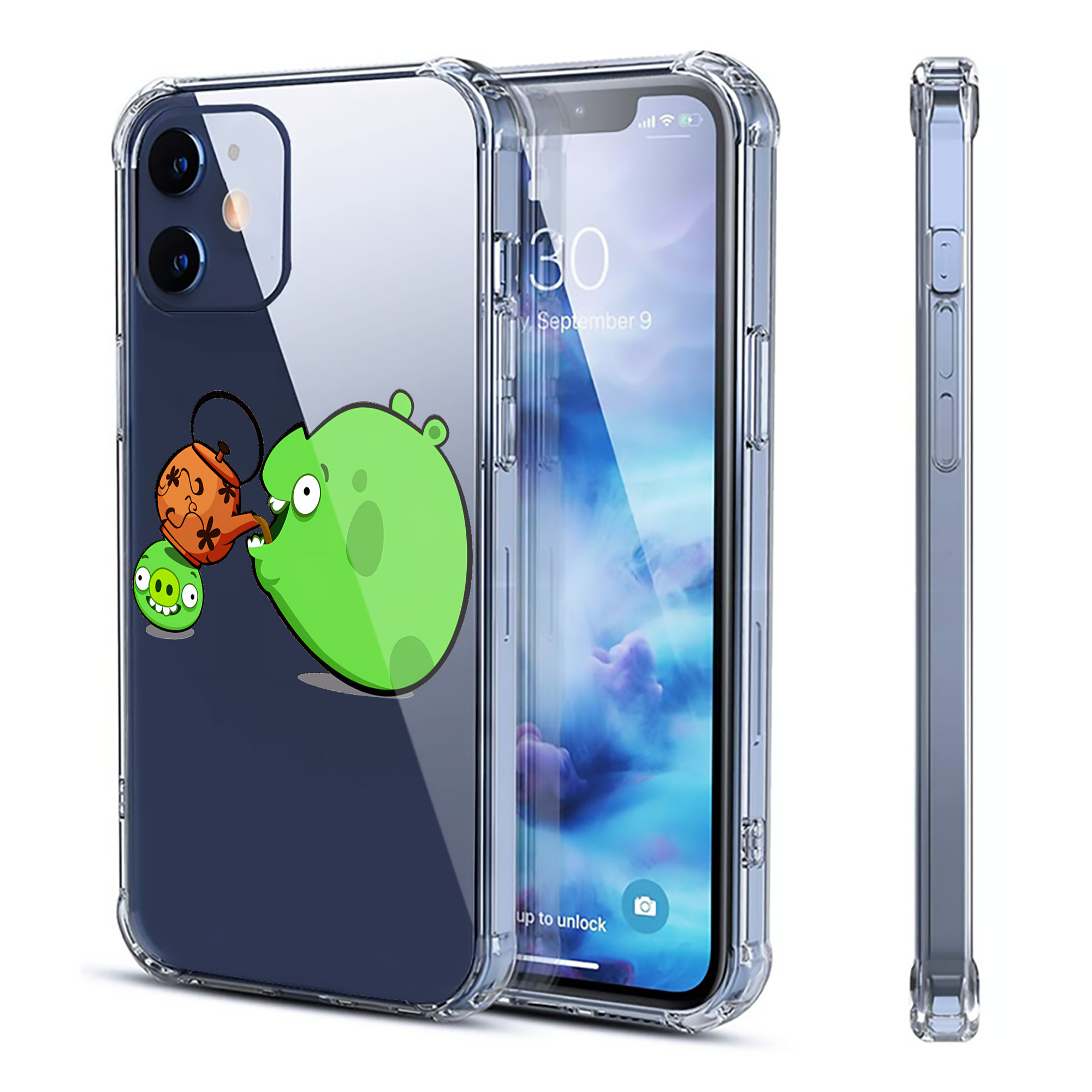 （画像用） Angry Birds アングリーバード 【iPhone 12シリーズ対応】透明スマホケース（クリアソフトケース）